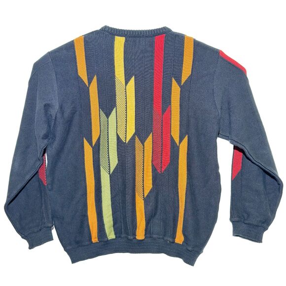 Tosani 3D Knit Sweater VTG 90s Y2K Coogi Biggie Style Men’s M 100% Cotton EUC - Picture 6 of 8